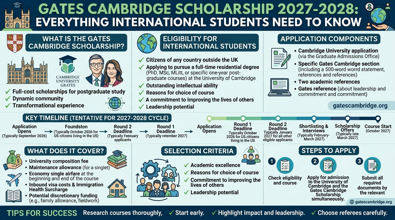 Gates Cambridge Scholarship 2027–2028: Everything International Students Need to Know gates cambridge scholarship